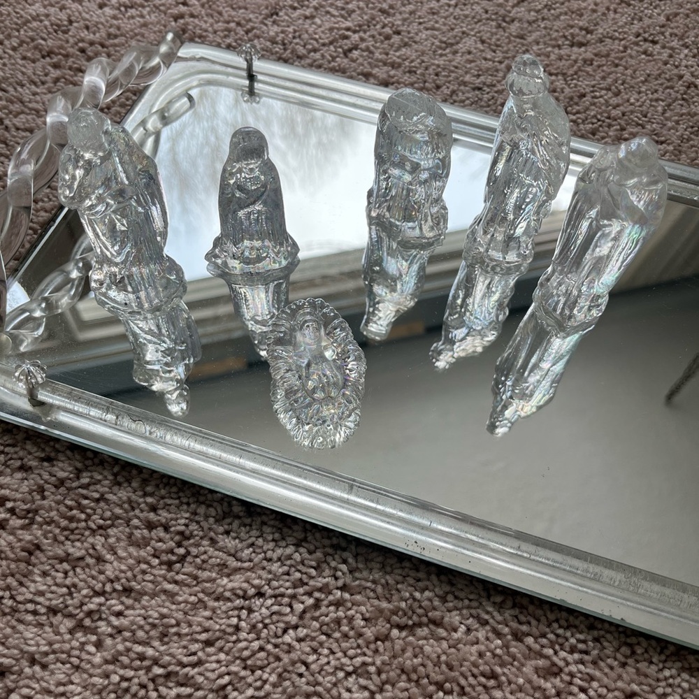 Iridescent Glass Nativity Set